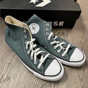 Converse High-Top Sneakers in Teal and White